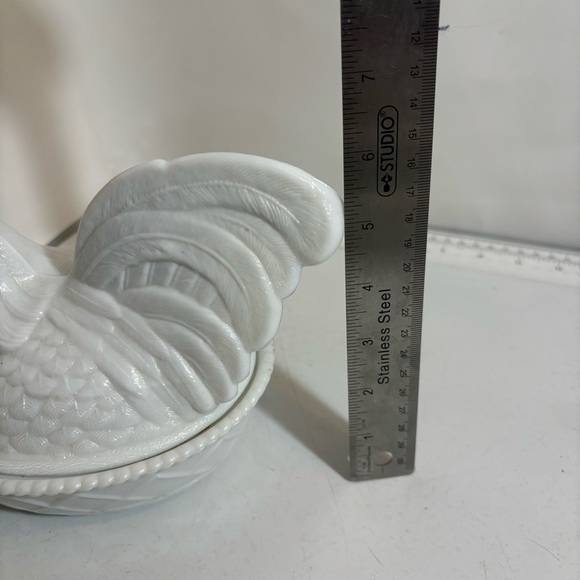Vintage 1950’s Westmoreland milk glass chicken‎ rooster container nest bowl - Picture 10 of 16